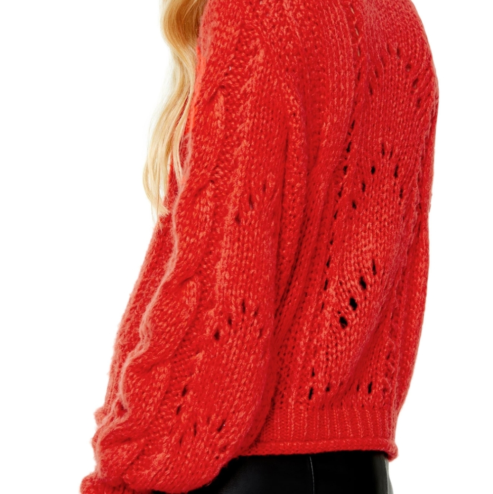 TOPSHOP Red Petal Pointelle Wool